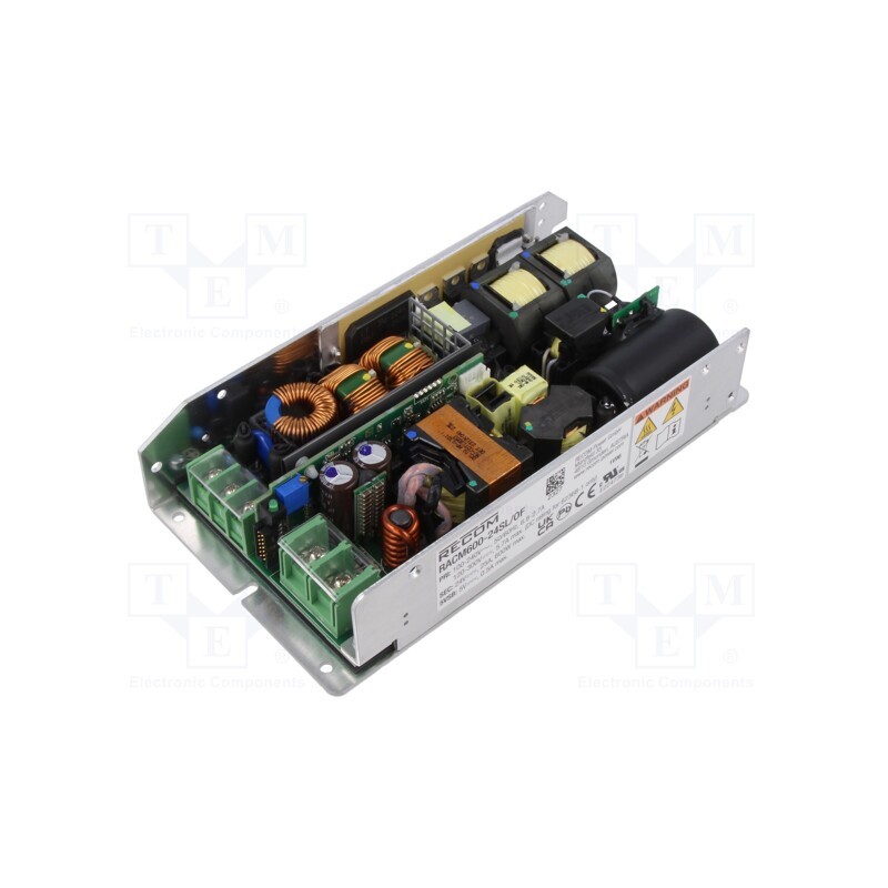 1 pcs x RECOM - RACM600-24SL/OF - Power supply: switched-mode, open, 600W, 80÷275VAC, 24VDC, 25A
