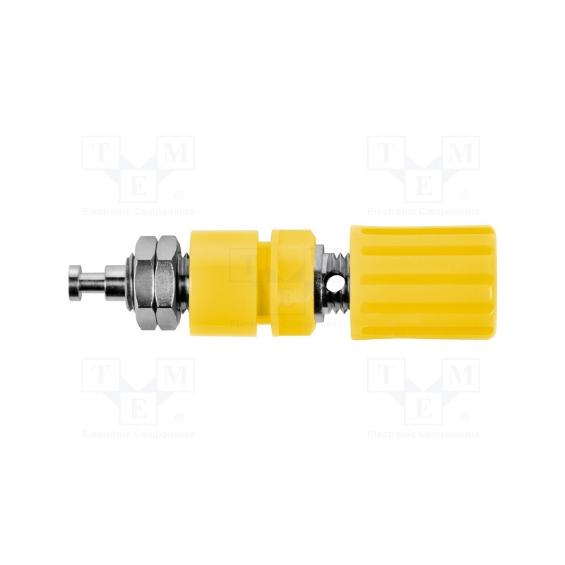 1 pcs x SCHu00dcTZINGER - POL 6718 NI / GE - Socket, 4mm banana, 36A, 33VAC, 70VDC, yellow, soldered, -20÷80°C