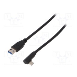 1 pcs x Goobay - 66503 - Cable, USB 3.0, USB A plug,USB C angled plug, 2m, black, Core: Cu