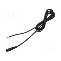 1 pcs x WEST POL - S25-TT-C100-500BK - Cable, 1x1mm2, wires,DC 5,5/2,5 socket, straight, black, 5m