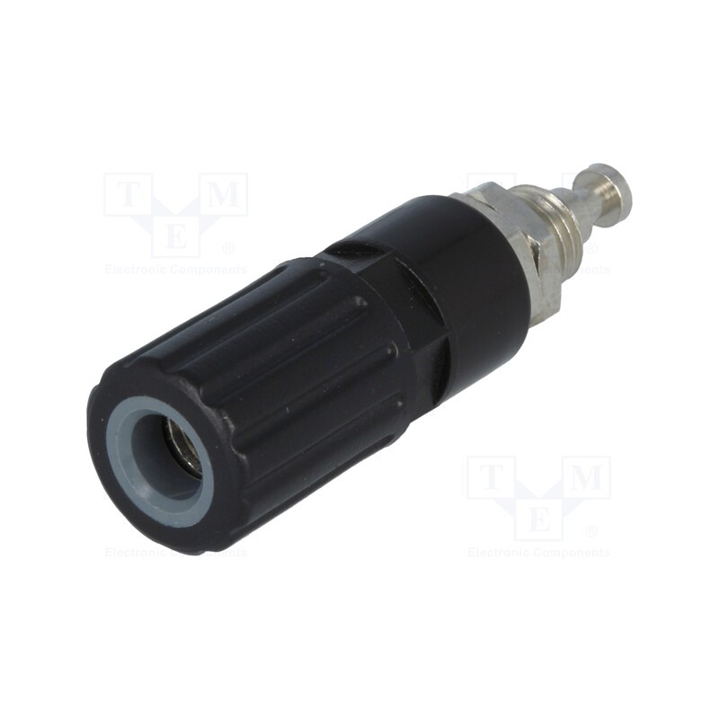 1 pcs x SCHu00dcTZINGER - POL 6718 NI / SW - Socket, 4mm banana, 36A, 33VAC, 70VDC, black, soldered, -20÷80°C