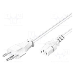 1 pcs x Goobay - 94015 - Cable, IEC C13 female,SEV-1011 (J) plug, PVC, 2m, white, 10A, 250V