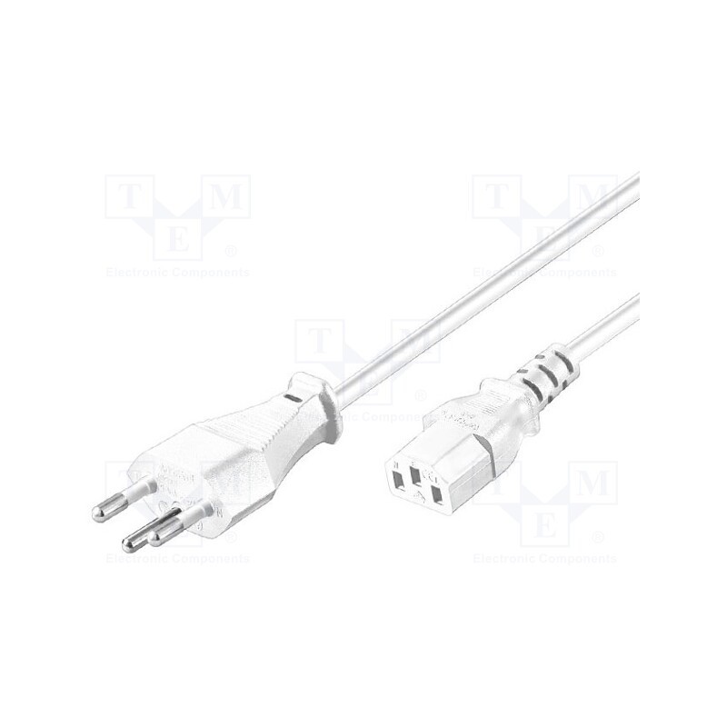 1 pcs x Goobay - 94015 - Cable, IEC C13 female,SEV-1011 (J) plug, PVC, 2m, white, 10A, 250V