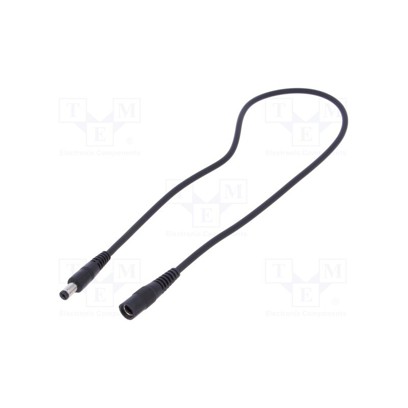 1 pcs x WEST POL - P55-C21-C100-050BK - Cable, 1x1mm2, DC 5,5/2,1 socket,DC 5,5/1,7 plug, straight, 0.5m