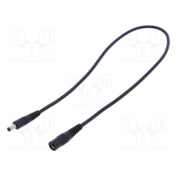 1 pcs x WEST POL - P48-C21-C100-050BK - Cable, 1x1mm2, DC 5,5/2,1 socket,DC 5,5/1,7 plug, straight, 0.5m