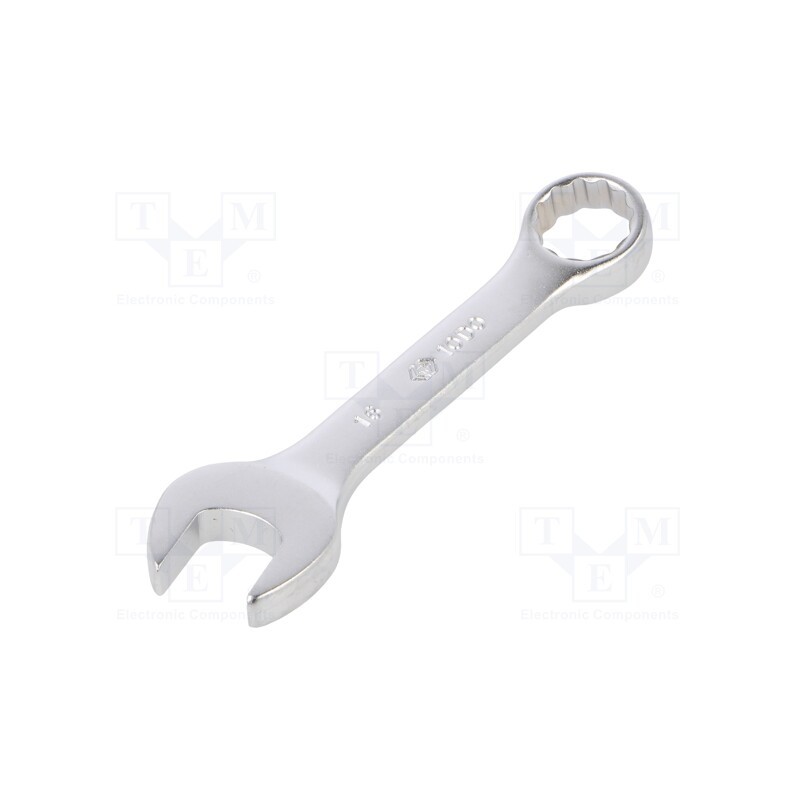 1 pcs x KING TONY - 10D0-16 - Wrench, combination spanner, 16mm, Chrom-vanadium steel, short