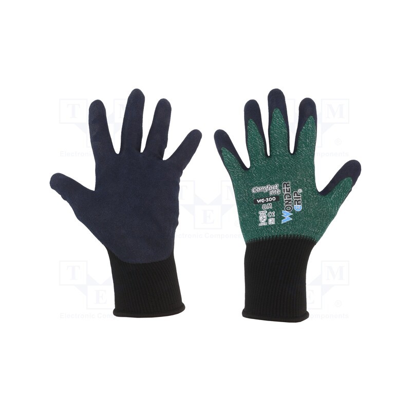 1 set x WONDER GRIP - 52893 - Protective gloves, Size: 8,M, polyamide,polyester, Comfort Lite