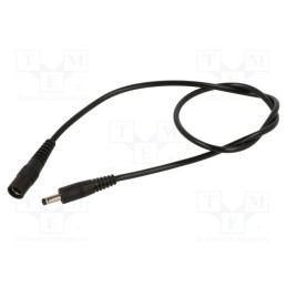 1 pcs x WEST POL - P21-C21-C050-050BK - Cable, 1x0.5mm2, DC 5,5/2,1 plug,DC 5,5/2,1 socket, straight