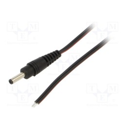 1 pcs x WEST POL - P13-TT-T035-050BK - Cable, 2x0.35mm2, wires,DC 3,5/1,3 plug, straight, black, 0.5m