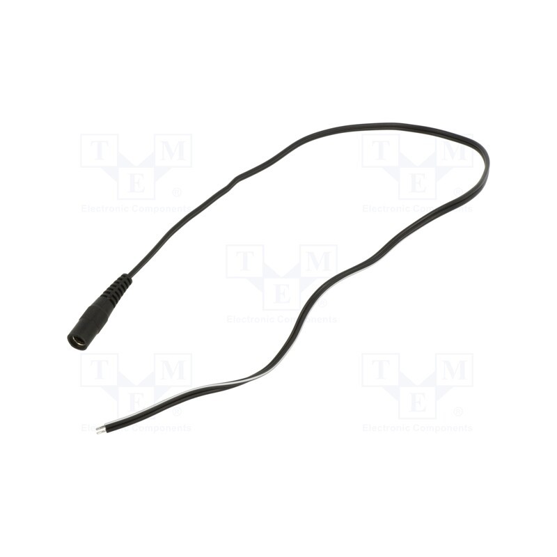 1 pcs x WEST POL - P13-C21-T050-050BK - Cable, 2x0.5mm2, DC 3,5/1,3 plug,DC 5,5/2,1 socket, straight