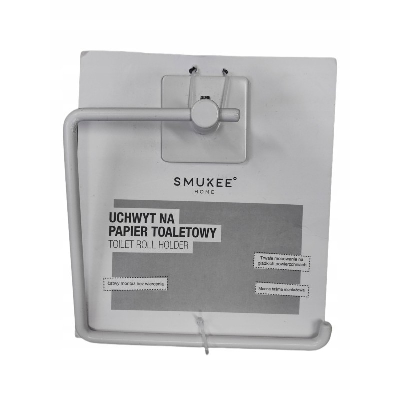 Toilet paper holder for the bathroom, white, minimalist, slim