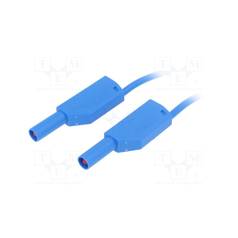1 pcs x STu00c4UBLI - 28.0125-05023 - Test lead, 32A, banana plug 4mm,both sides, Len: 0.5m, blue