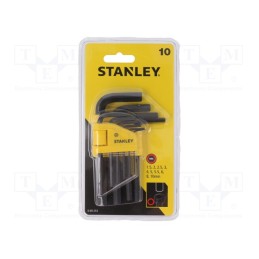 1 set x STANLEY - 0-69-253 - Wrenches set, hex key, Plating: black finish, 10pcs.