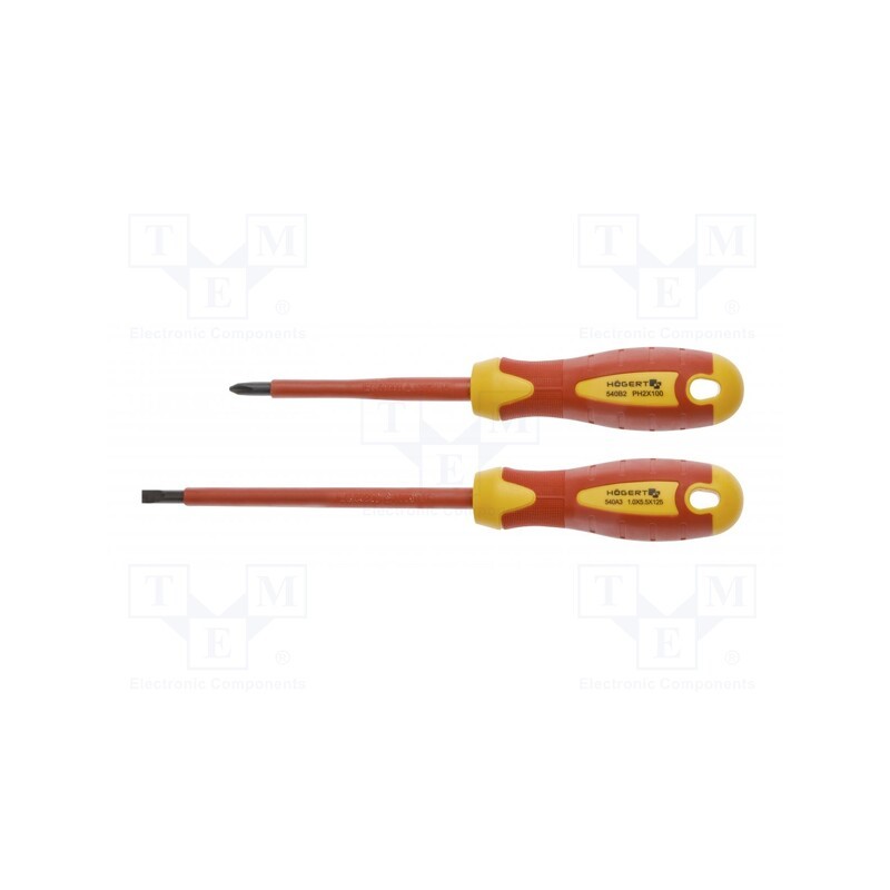 1 set x Hu00d6GERT TECHNIK - HT1S990 - Kit: screwdrivers, insulated, 1kVAC, Phillips,slot, 2pcs.
