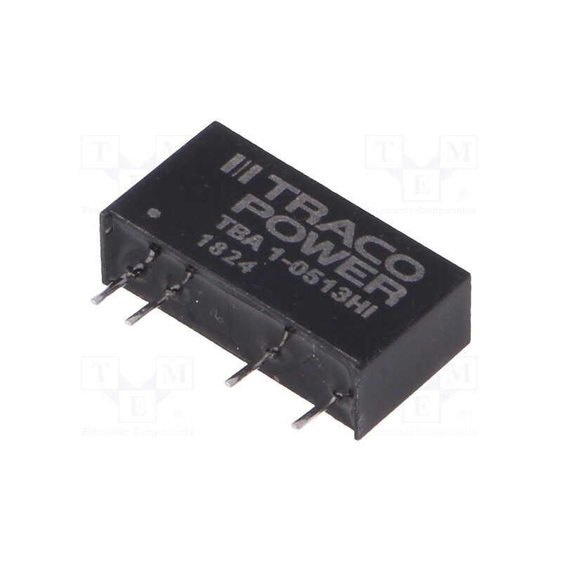 1 pcs x TRACO POWER - TBA 1-0513HI - Converter: DC/DC, 1W, Uin: 4.5÷5.5V, Uout: 15VDC, Iout: 66mA, SIP7