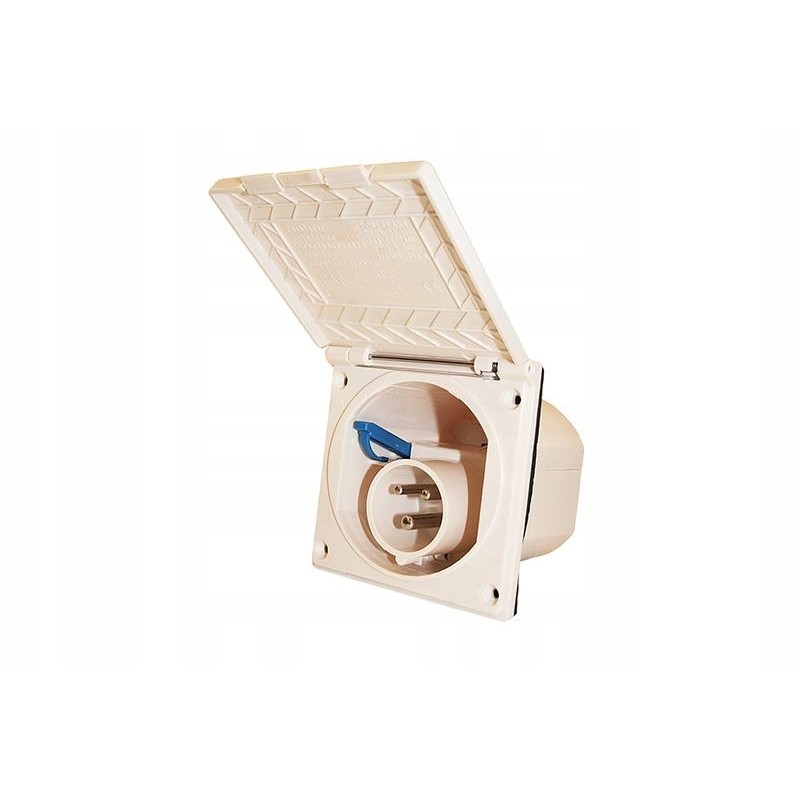 Beige 230v CEE socket for a Haba camper trailer