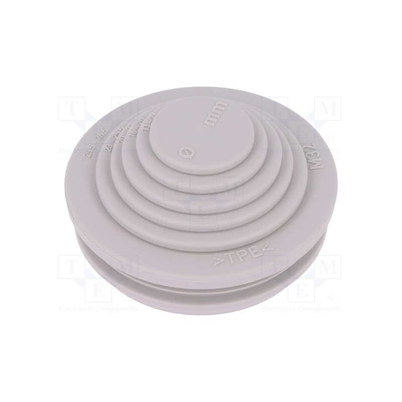 1 pcs x SPELSBERG - 21643201 - Grommet, elastomer thermoplastic TPE, grey, -35÷60°C, UL94HB
