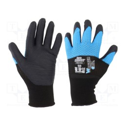1 set x WONDER GRIP - 52791 - Protective gloves, Size: 7,S, black/blue, latex,polyester