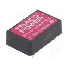 1 pcs x TRACO POWER - TEN 3-2415N - Converter: DC/DC, 3W, Uin: 18÷36V, Uout: 24VDC, Iout: 125mA, DIP24