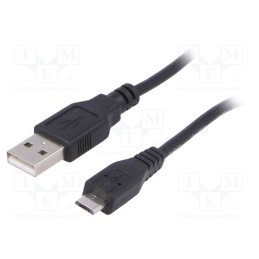 1 pcs x AKYGA - AK-USB-21 - Cable, USB 2.0, USB A plug,USB B micro plug, nickel plated, 1m