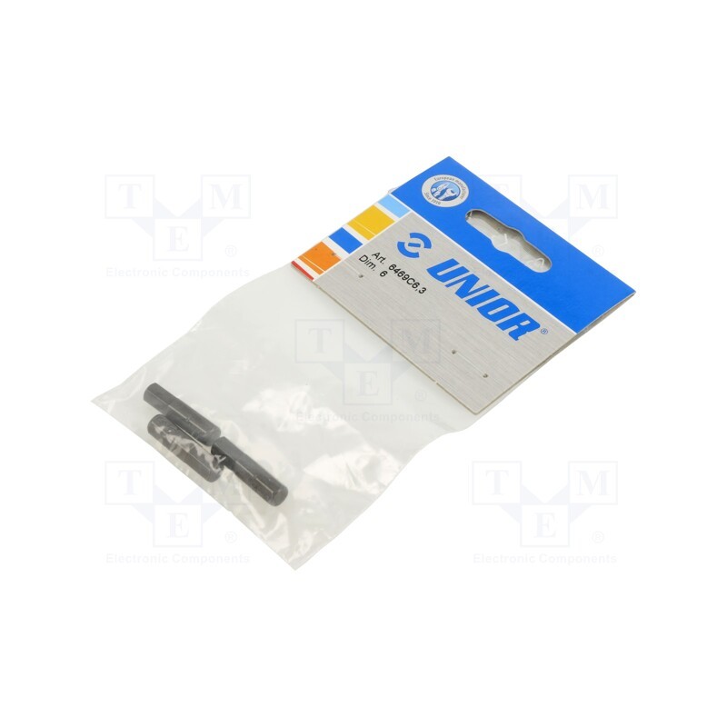 1 pcg x UNIOR - 602404 - Screwdriver bit, hex key, HEX 6mm, Overall len: 25mm, 3pcs.