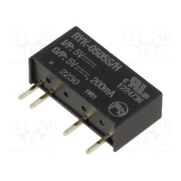 1 pcs x RECOM - RYK-0505S/H - Converter: DC/DC, 1W, Uin: 5V, Uout: 5VDC, Iout: 200mA, SIP7, RYK