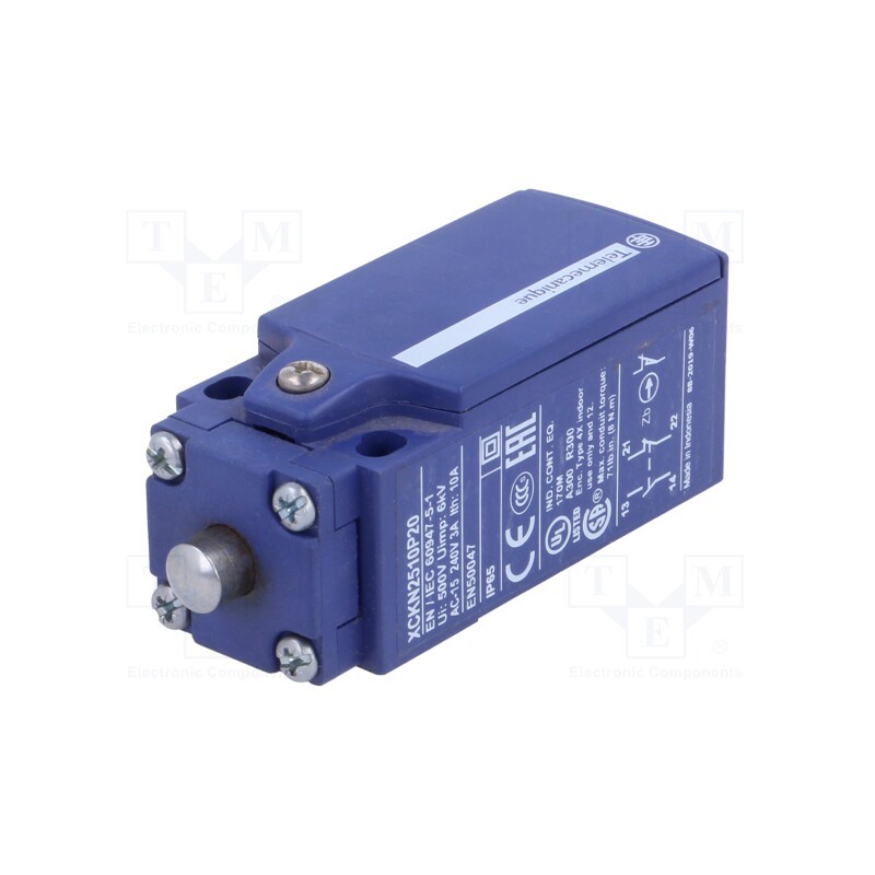 1 pcs x TELEMECANIQUE SENSORS - XCKN2510P20 - Limit switch, pin plunger Ø8mm, NO + NC, 10A, max.240VAC, IP65