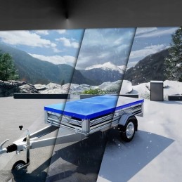 Trailer tarpaulin, high tarpaulin with a strap