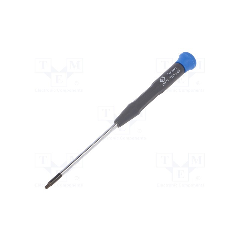 1 pcs x C.K - T4877X 10 - Screwdriver, Torx®, precision, TX10, PRECISION, Blade length: 80mm