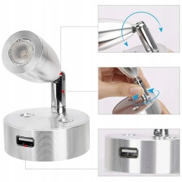 LED ceiling lamp 12v touch light for RV campers 2pcs