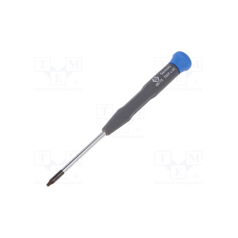 1 pcs x C.K - T4877X 09 - Screwdriver, Torx®, precision, TX09, PRECISION, Blade length: 60mm
