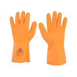 1 set x DELTA PLUS - VE990OR09 - Protective gloves, Size: 9, latex, VENIFISH VE990