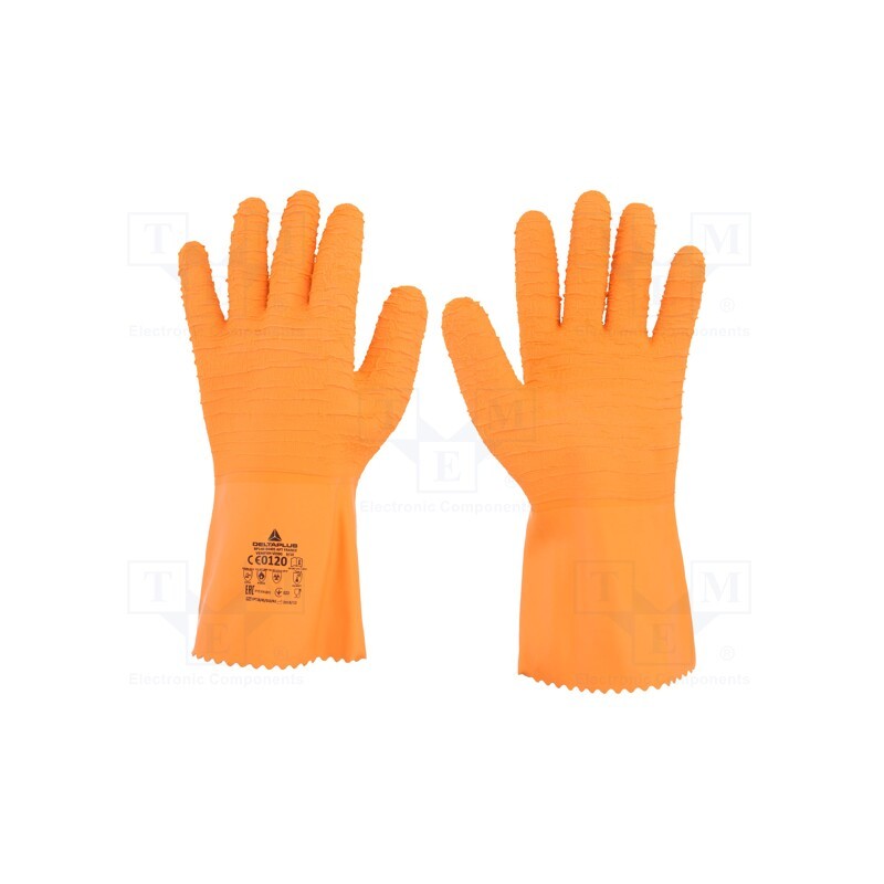 1 set x DELTA PLUS - VE990OR09 - Protective gloves, Size: 9, latex, VENIFISH VE990