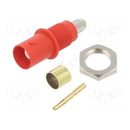 1 pcs x STu00c4UBLI - 67.9767-22 - Connector: BNC, socket, red, Connection: screwed,crimped, on panel