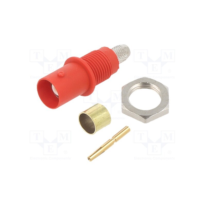 1 pcs x STu00c4UBLI - 67.9767-22 - Connector: BNC, socket, red, Connection: screwed,crimped, on panel