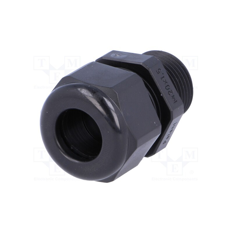 1 pcs x HELUKABEL - HSK-L M20 RAL9005 99851 - Cable gland, with long thread, M20, 1.5, IP68, polyamide, black