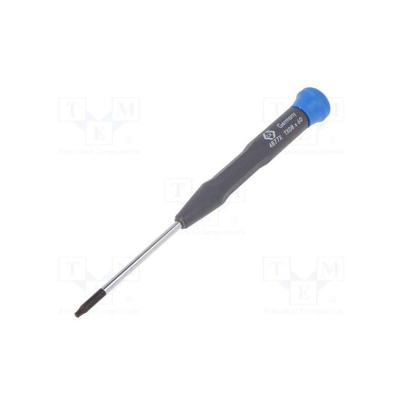 1 pcs x C.K - T4877X 08 - Screwdriver, Torx®, precision, TX08, PRECISION, Blade length: 60mm
