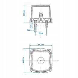 White position lamp with reflector 66x62mm