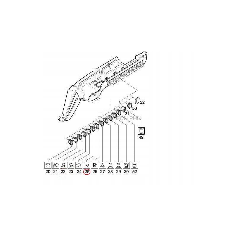 Rear wiper switch et 000189 lind