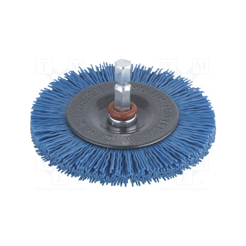 1 pcs x WOLFCRAFT - 2726000 - Wheel brush, 75mm, Mounting: 1/4',hexagonal, wire, W: 10mm