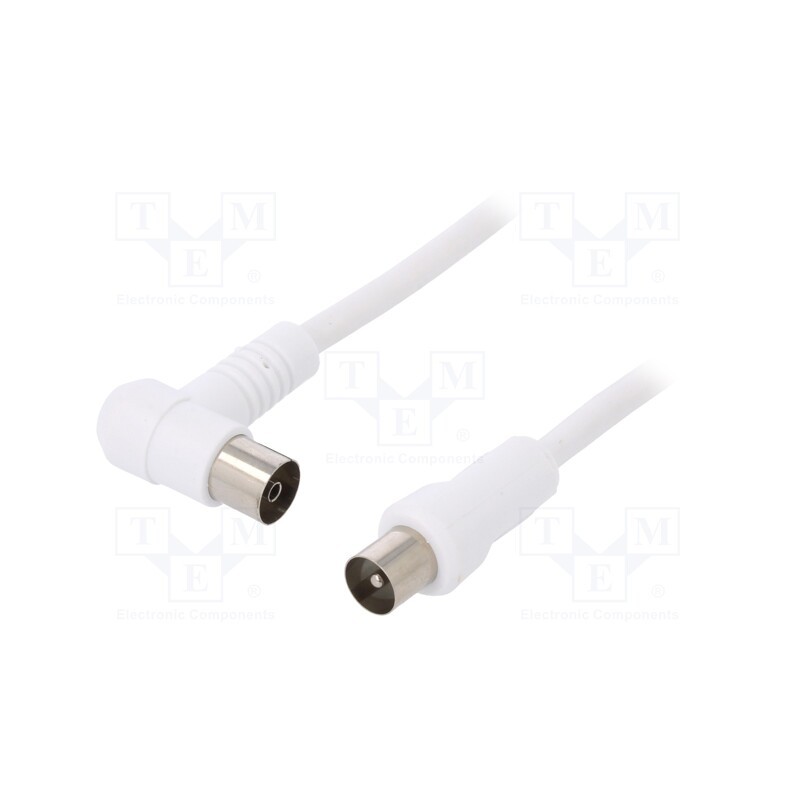 1 pcs x Goobay - 67360 - Cable, 75Ω, 2.5m, shielded, twofold, white