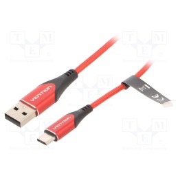 1 pcs x VENTION - CODRH - Cable, USB 2.0, USB A plug,USB C plug, nickel plated, 2m, red