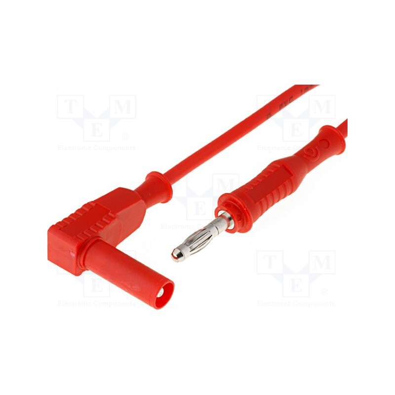 1 pcs x ELECTRO-PJP - 2042-100-RT - Test lead, 70VDC, 33VAC, 20A, Len: 1m, red, Cond.cross sec: 1mm2
