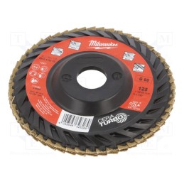 1 pcs x Milwaukee - 4932472232 - Flap grinding wheels, Ø: 125mm, Øhole: 22.2mm, Granularity: 60