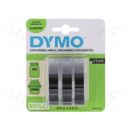1 pcs x DYMO - S0847730 - Tape, 9mm, 3m, black, DYMO.S0717900,DYMO.S0717930