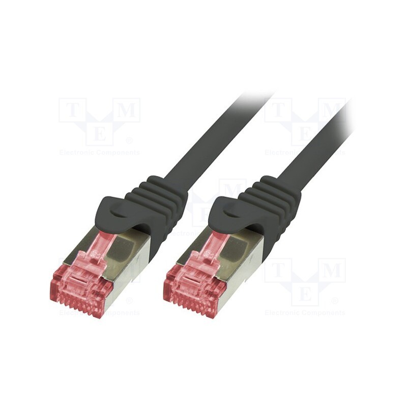 1 pcs x LOGILINK - CQ2023S - Patch cord, S/FTP, 6, stranded, Cu, LSZH, black, 0.5m, 27AWG
