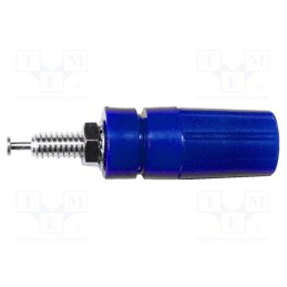 1 pcs x MUELLER ELECTRIC - BU-P3760-6 - Socket, 4mm banana, 15A, 2.5kV, blue, nickel plated, on panel