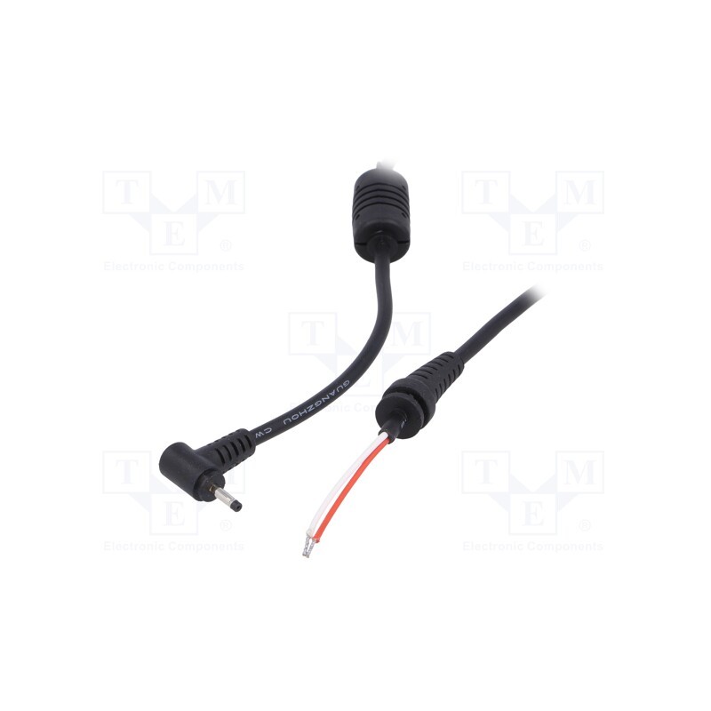 1 pcs x AKYGA - AK-SC-07 - Cable, 2x0.5mm2, wires,DC 2,5/0,7 plug, angled, black, 1.2m