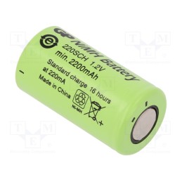 1 pcs x GP - GP220SCH - Re-battery: Ni-MH, SubC, 1.2V, 2200mAh, Ø23x43mm