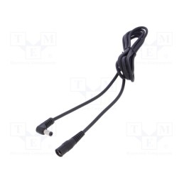 1 pcs x WEST POL - A25-C25-C100-200BK - Cable, 1x1mm2, DC 5,5/2,5 plug,DC 5,5/2,5 socket, angled, black